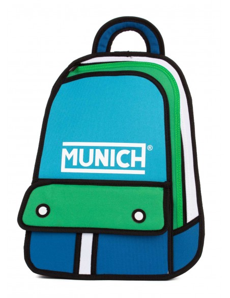 MUNICH - Mochila azul y verde 453945