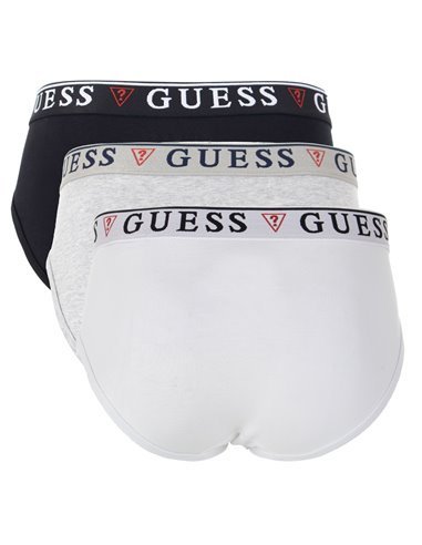 GUESS Pack 3 slips negro blanco y gris U97G00 Hombre