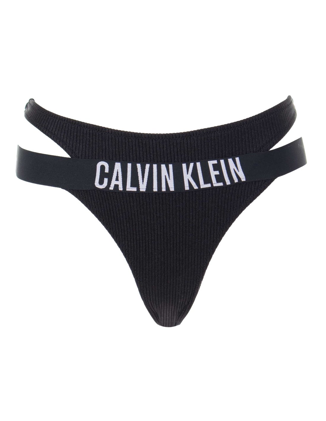 Dedicar bofetada voz CALVIN KLEIN - Braga de bikini negra Thong Brazilian KW0KW02016 Mujer
